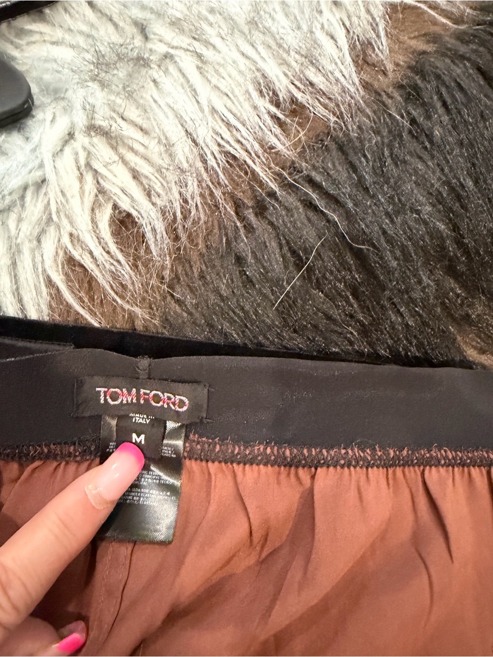 Tom Ford Brown Satin Elastic-Waist Pants - Picture 7 of 7
